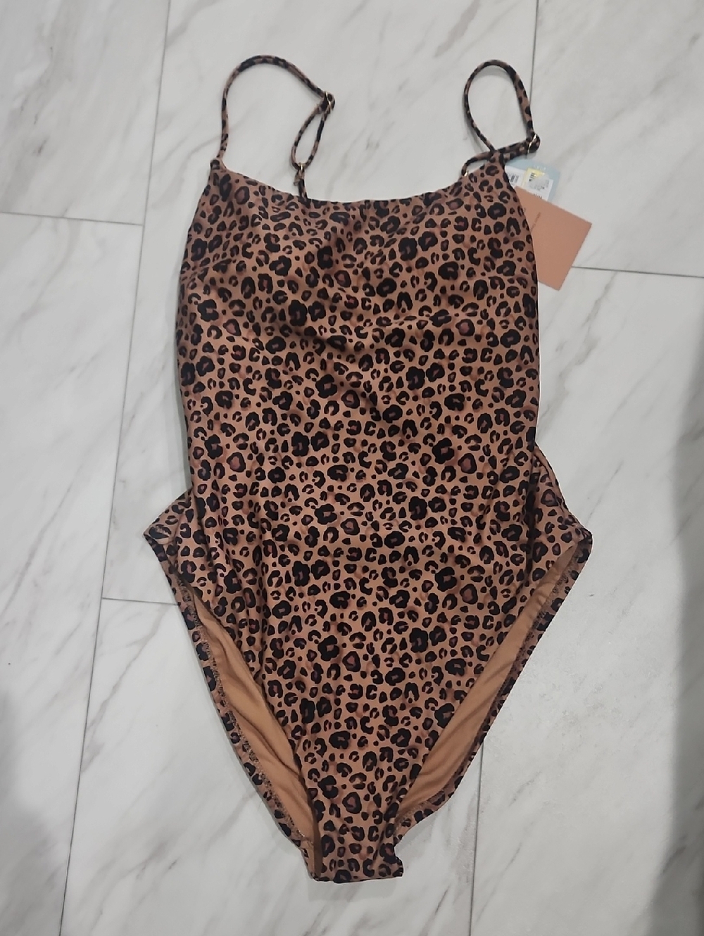 Shade & Shore Leopard Print One-Piece Swimsuit - Brown & Black